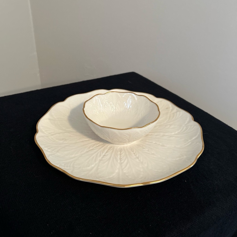 Lenox Cream and Gold Chip and Dip Dinnerware